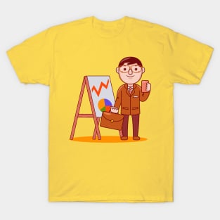 Cute Businessman Cartoon T-Shirt